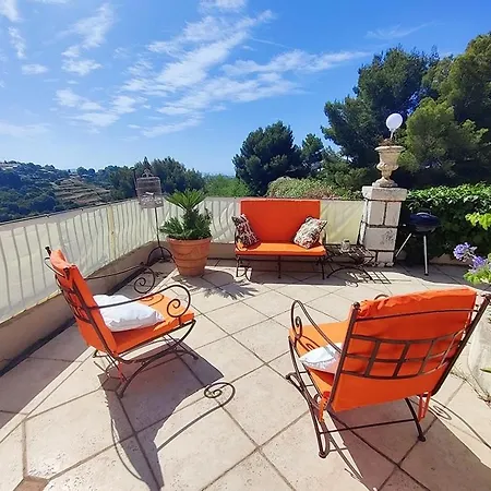 Magnifique Sur Les Collines De Nice, 6 Pieces, Clim, Barbecue, Sauna Et Hammam *